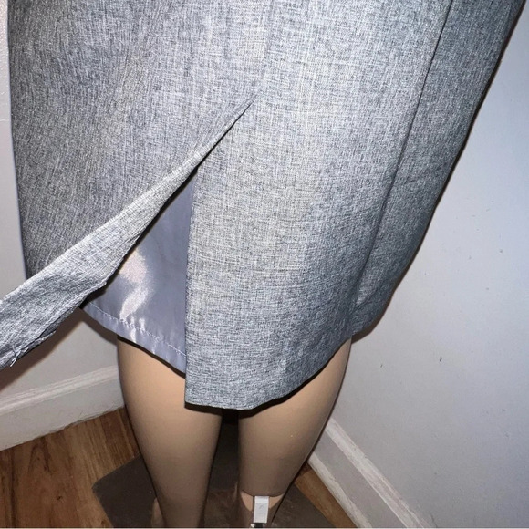 Claudio Nucci,11/12,sleeveless gray tweed print lined rear zip/vent sheath dress - Picture 7 of 12